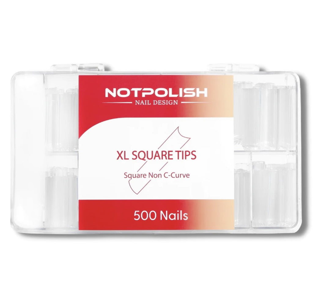NOTPOLISH XL SQUARE TIPS NON C-CURVE 500COUNT