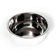 Load image into Gallery viewer, PEDICURE BOWL - HAMMERED STAINLESS STEEL W/WHITE