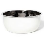Load image into Gallery viewer, PEDICURE BOWL - HAMMERED STAINLESS STEEL W/WHITE
