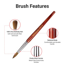 Load image into Gallery viewer, MELODYSUSIE ROSEWOOD KOLINSKY ACRYLIC NAIL BRUSH
