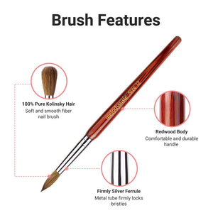 MELODYSUSIE ROSEWOOD KOLINSKY ACRYLIC NAIL BRUSH