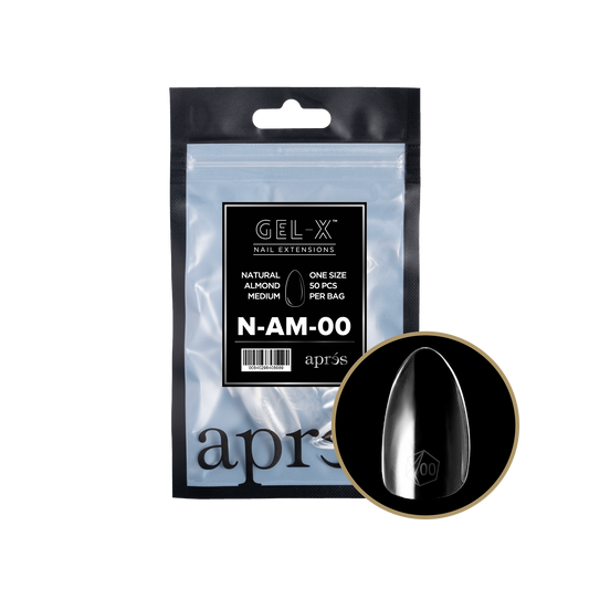 APRES GEL-X NATURAL ALMOND MEDIUM REFILL TIPS #000-#9