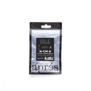 APRES GEL-X NATURAL COFFIN MEDIUM REFILL TIPS 2.0 #000-#9