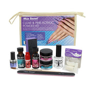 MIA SECRET CLEAR & PINK ACRYLIC KIT 10PC
