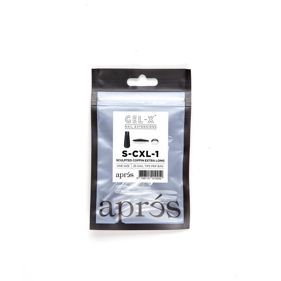 APRES GEL-X SCULPTED COFFIN EXTRA LONG REFILL TIPS #0-#9