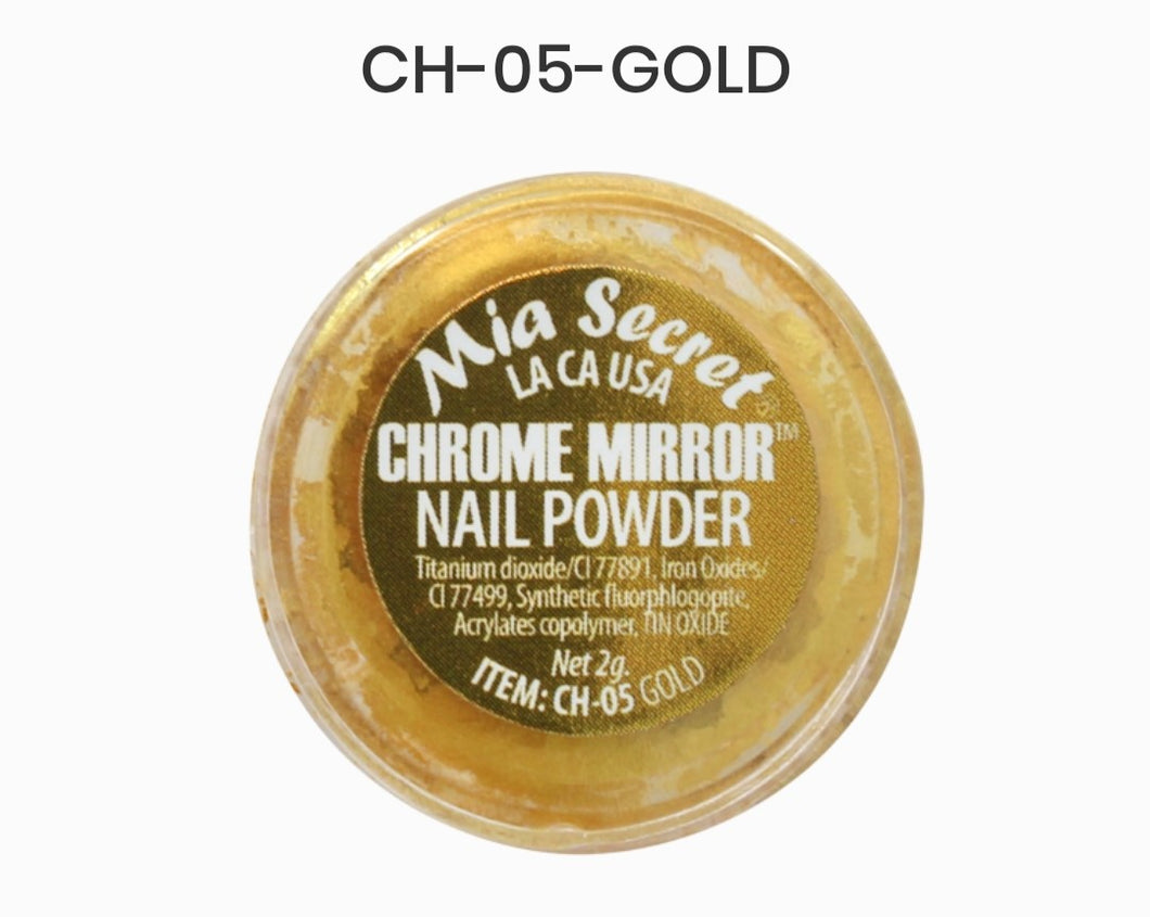 MIA SECRET CHROME MIRROR NAIL ART POWDER - GOLD