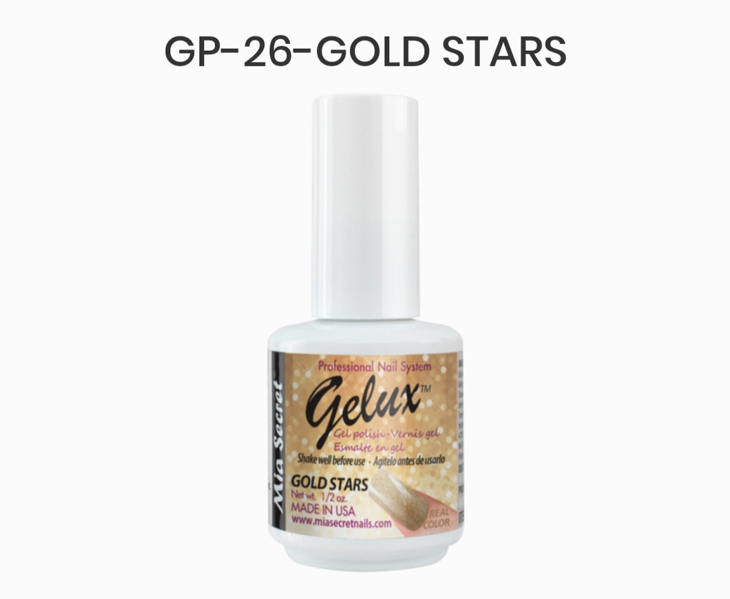 MIA SECRET GELUX GEL NAIL POLISH - GP-26 GOLD STARS