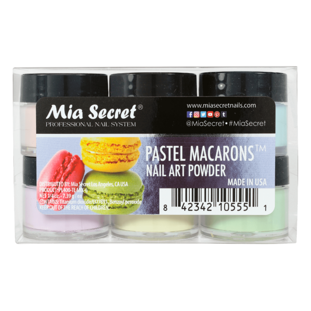 MIA SECRET NAIL ART POWDER 6PK COLLECTIONS- PASTEL MACAROONS