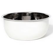 Load image into Gallery viewer, PEDICURE BOWL - HAMMERED STAINLESS STEEL W/WHITE
