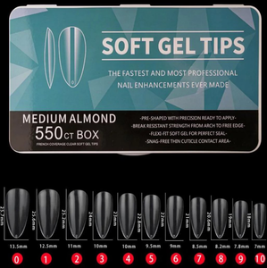 BE SOFT GEL TIPS 550 COUNT