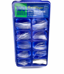 GOLDFINGER NAIL TIPS - STILETTO - CLEAR